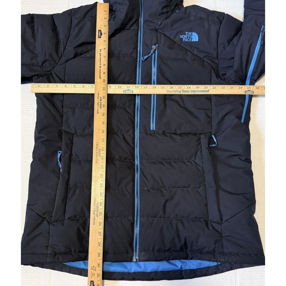 THE NORTH FACE Pro Project - Men's Insulated Down Jacket Black Blue Hooded - XL